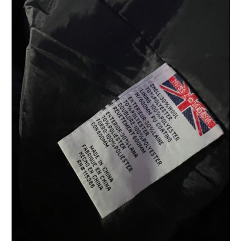 Miss London Jacket Zip Up Peacoat style Classy Size Medium - Picture 2 of 9
